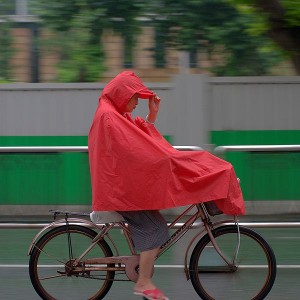 riding bike in rain