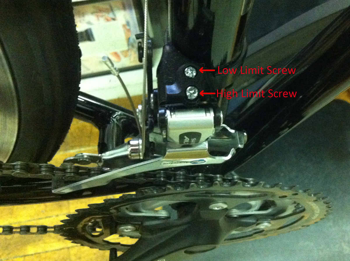 front derailleur adjustment screws